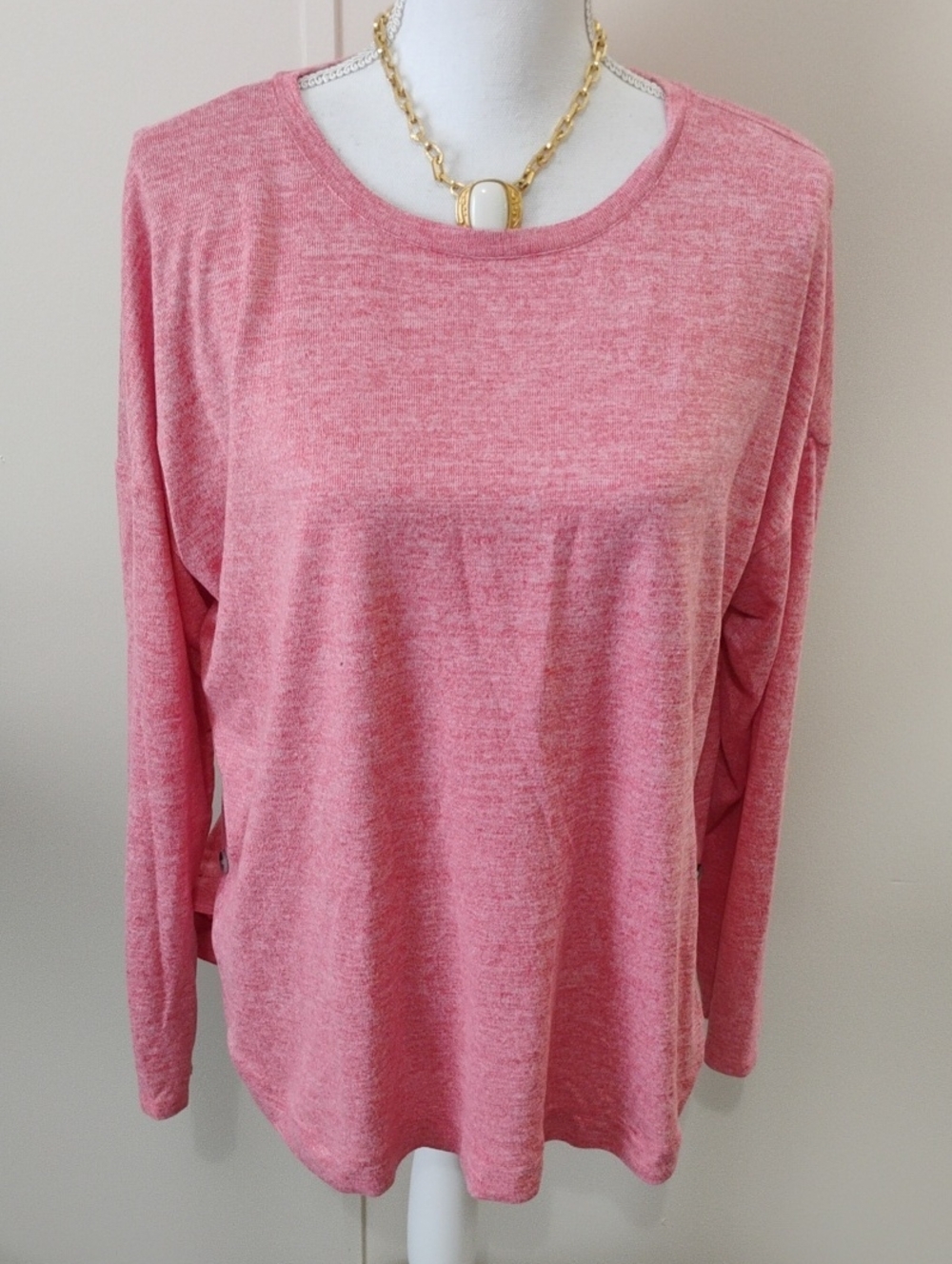 St. John's Bay Heathered Pink Long-Sleeve Tee